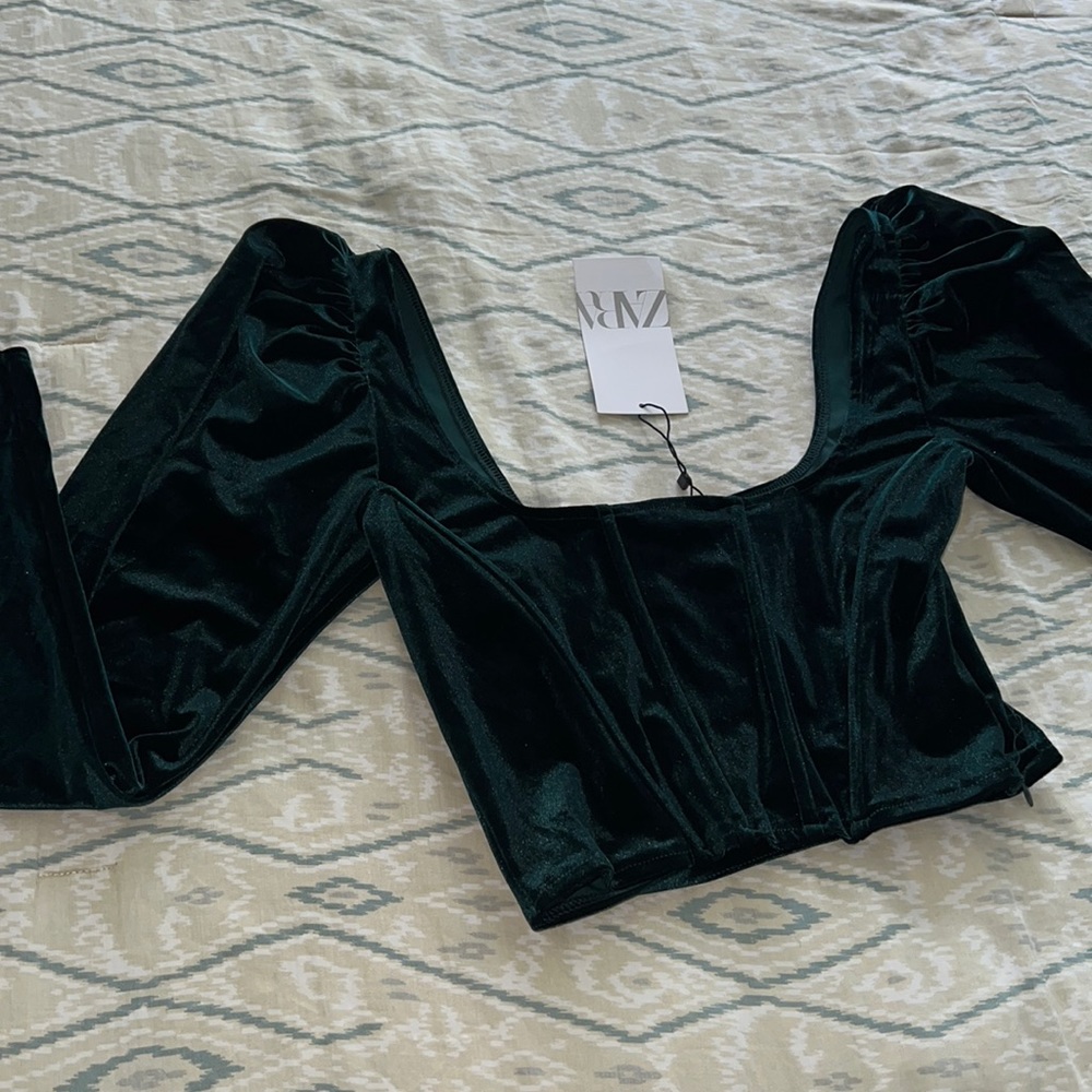 ZARA special velour long sleeve shirt